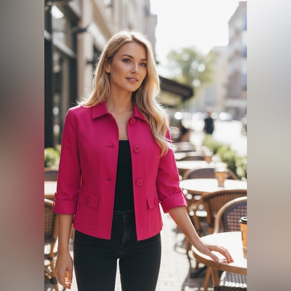 Coldwater Creek Retro Vintage Women’s Jacket. Red. Size 18. Large Buttons. - Picture 3 of 9